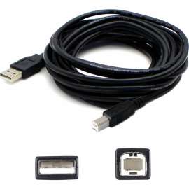 AddOn 6ft USB 2.0 (A) Male to USB 2.0 (B) Male Black Cable, 100% compatible and guaranteed to work