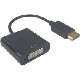 4XEM DisplayPort To DVI-D Dual Link Adapter, 8" DisplayPort/DVI Video Cable for Monitor, Projector, Video Device, TV, First End: 1 x DisplayPort Digital Audio/Video, Male, Second End: 1 x DVI-D (Dual-Link) Digital Video