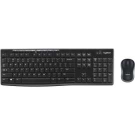 Logitech MK270 Wireless Keyboard and Mouse Combo for Windows, 2.4 GHz Wireless, Compact Mouse, 8 Multimedia and Shortcut Keys, 2-Year Battery Life, for PC, Laptop, USB Wireless RF 2.40 GHz Keyboard, English, Black, USB Wireless RF Mouse