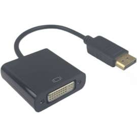 4XEM 10 inch DisplayPort Male To DVI-I Female Adapter Cable, 10" DisplayPort/DVI Video Cable for TV, Monitor, Video Device, First End: 1 x 20-pin DisplayPort Digital Audio/Video, Male, Second End: 1 x 29-pin DVI-I Digital Video