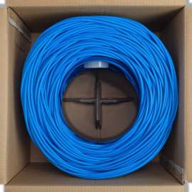 4XEM 1000FT Cat5e UTP Network Patch Cable Roll (Blue), 1000 ft Category 5e Network Cable for Network Device, Home Theater System, Desktop Computer, First End: Bare Wire, Second End: Bare Wire, CMG