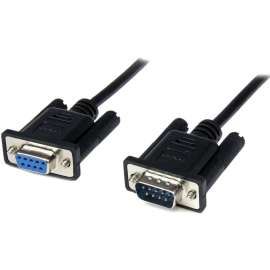 StarTech.com 1m Black DB9 RS232 Serial Null Modem Cable F/M, Connect your serial devices, and transfer your files, 1m DB9 Null Modem Cable, DB9 Male to Female Cable, RS232 Null Modem Cable