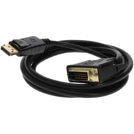 Addon 6ft DisplayPort 1.2 Male to DVI-D Dual Link (24+1 pin) Male Black Cable For Resolution Up to 2560x1600 (WQXGA), 100% compatible and guaranteed to work