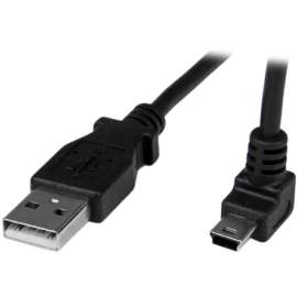 StarTech.com 1m Mini USB Cable, A to Up Angle Mini B, Connect your Mini USB devices, with the cable out of the way, 1m USB to Mini USB Cable Cord, Mini B USB Cable