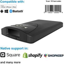Socket CHS 8Ci, iOS, Android, 1D, Black-Antimicrobial, with USB Charging Cable, Lanyard - Cable Connectivity - 5 scan/s - 20" Scan Distance - 1D - Imager - Bluetooth - Black