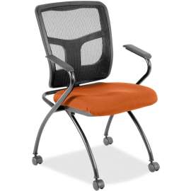 Lorell Mesh Back Fabric Seat Nesting Chairs
