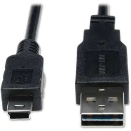 Tripp Lite 6ft USB 2.0 High Speed Reversible Cable A to 5Pin Mini B M/M 6', (Reversible A M to 5Pin Mini-B M, 6-ft."
