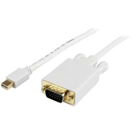 StarTech.com 3 ft Mini DisplayPort to VGAAdapter Converter Cable, mDP to VGA 1920x1200, White, Connect a Mini DisplayPort-equipped PC or Mac to a nearby VGA monitor/projector, with a short 3ft white cable, Mini DisplayPort to VGA Converter
