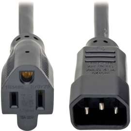 Tripp Lite Computer Power Extension Cord Adapter 10A 18AWG C14 to 5-15R 2ft, 10A,18AWG (IEC-320-C14 to NEMA 5-15R) 2-ft.