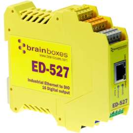 Brainboxes, Ethernet to 16 Digital Outputs + RS485 Gateway, Twisted Pair, 1 x Network (RJ-45), 1 x Serial Port