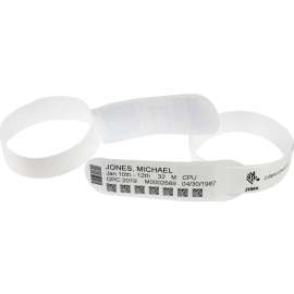 Zebra Technologies Zebra Z-Band UltraSoft 4000D Thermal Label, 1" Width x 11" Length, Permanent Adhesive, Direct Thermal, White