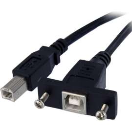 StarTech.com 3 ft Panel Mount USB Cable B to B, F/M, Panel-mount a USB-B port, for easy access, USB B Female to Male, Panel Mount USB Cable