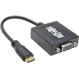 Tripp Lite Mini HDMI to VGA Adapter Converter Smartphone Tablet Ultrabook, HDMI/VGA, 6", 1 x HDMI (Mini Type C) Male Digital Audio/Video, 1 x HD-15 Female VGA