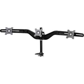 Amer Mounts Grommet Based Triple Monitor Mount for three 15"-24" LCD/LED Flat Panel Screens, Supports up to 17.6lb monitors, +/- 20 degree tilt, and VESA 75/100