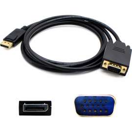 Addon 5PK 3ft DisplayPort 1.2 Male to VGA Male Black Cables For Resolution Up to 1920x1200 (WUXGA) - 100% compatible and guaranteed to work