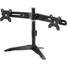 Amer Mounts Stand Based Dual Monitor Mount for two 15"-24" LCD/LED Flat Panel Screens, Supports up to 26.5lb monitors, +/- 20 degree tilt, and VESA 75/100