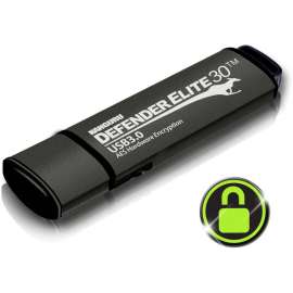 Kanguru Solutions Kanguru Defender Elite30, Hardware Encrypted, Secure, SuperSpeed USB 3.0 Flash Drive, 128G, AES 256-Bit Hardware Encrypted, USB3.0, Write-Protect Switch, Remotely Manageable, TAA Compliant