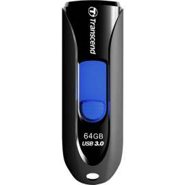 Transcend 64GB JetFlash 790 USB 3.0 Flash Drive, 64 GB, USB 3.0, Black, Blue