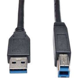 Tripp Lite USB 3.2 Gen 1 SuperSpeed Device Cable (A to B M/M) Black, 15 ft. (4.57 m), USB for Hard Drive, Printer, 15 ft, 1 x Type A Male USB, 1 x Type B Male USB