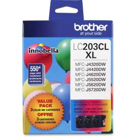 Brother Genuine Innobella LC2033PKS High Yield Ink Cartridges, Inkjet, High Yield, 550 Pages Cyan, 550 Pages Magenta, 550 Pages Yellow, Cyan, Magenta, Yellow