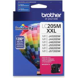 Brother Genuine Innobella LC205M Super High Yield Magenta Ink Cartridge, Inkjet, Super High Yield, 1200 Pages, Magenta