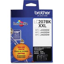 Brother Genuine LC2072PKS Super High Yield Black Ink Cartridges, Inkjet, Super High Yield, 2400 Pages, Black