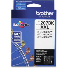 Brother Genuine LC207BK Super High Yield Black Ink Cartridge, Inkjet, Super High Yield, 1200 Pages, Black
