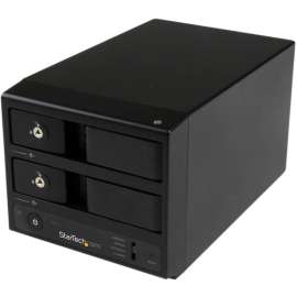 StarTech.com USB 3.0 / eSATA Dual-Bay Trayless 3.5" SATA III Hard Drive Enclosure with UASP, 2-Bay SATA 6 Gbps Hot-Swap HDD Enclosure, Connect two hot-swappable 3.5" SATA III hard drives to your computer externally through USB 3.0 with UASP or eSATA, exte