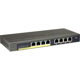 Netgear ProSafe Plus Switch 8-port Gigabit Ethernet Switch with 4-port PoE, 8 Ports, 10/100/1000Base-T, 2 Layer Supported, Desktop, Wall Mountable