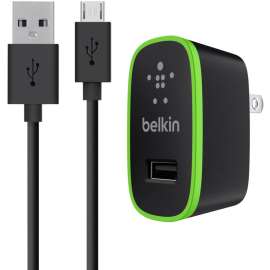 Belkin Mobile Belkin Universal Home Charger with Micro USB ChargeSync Cable (10 Watt/ 2.1 Amp), 10 W, 5 V DC/2.10 A Output