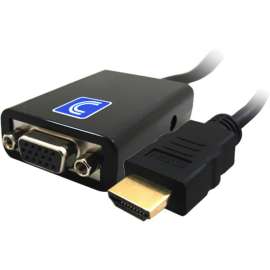 Comprehensive Cable Comprehensive HDMI A Male to VGA Female with Audio Converter, 4" HDMI/Mini-phone/VGA A/V Cable for TV, PlayStation 3, Xbox 360, Blu-ray Player, DVD Player, HDTV Set-top Boxes, Audio/Video Device, First End: 1 x 15-pin HD-15, Female, Mi