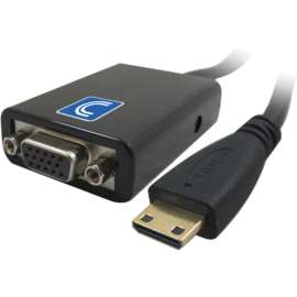 Comprehensive Cable Comprehensive HDMI C Male to VGA Female with Audio Converter - 4" HDMI/VGA Video Cable for TV, PlayStation 3, Xbox 360, Blu-ray Player, DVD Player, HDTV Set-top Boxes, Video Device - First End: 1 x 15-pin HD-15 - Female - Second