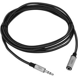 SIIG Woven Fabric Braided 3.5mm Stereo Aux Cable (M/F), 2M, 6.60 ft Mini-phone Audio Cable for Audio Device, Smartphone, Tablet, MP3 Player, Speaker, First End: 1 x Mini-phone Stereo Audio, Male