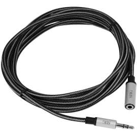 SIIG Woven Fabric Braided 3.5mm Stereo Aux Cable (M/F), 3M, 9.80 ft Mini-phone Audio Cable for Audio Device, Smartphone, Tablet, MP3 Player, Speaker, First End: 1 x Mini-phone Stereo Audio, Male