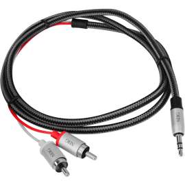 SIIG Woven Fabric Braided 3.5mm to RCA Stereo Cable (M/M), 1M, 3.30 ft Mini-phone/RCA Audio Cable for Smartphone, Tablet, MP3 Player, Audio Device, Speaker, Stereo Receiver, First End: 1 x Mini-phone Stereo Audio, Male
