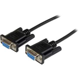 StarTech.com 1m Black DB9 RS232 Serial Null Modem Cable F/F, Connect your serial devices, and transfer your files, 1m DB9 Null Modem Cable, DB9 Female to Female Cable, RS232 Null Modem Cable