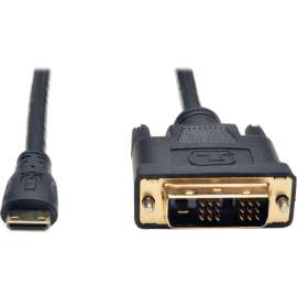 Tripp Lite Mini HDMI to DVI Adapter Cable (Mini HDMI to DVI-D M/M) 6 ft. (1.8 m), HDMI/DVI for Video Device, Digital Camera, Camcorder, Monitor, 6 ft, 1 x Mini HDMI Male Digital Audio/Video, 1 x DVI-D (Single-Link) Male Digital Video