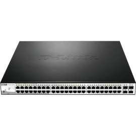 D-Link DGS-1210-52MP Ethernet Switch - 52 Ports - Manageable - Gigabit Ethernet - 10/100/1000Base-T, 1000Base-X - 3 Layer Supported - Modular - 4 SFP Slots - 48.90 W Power Consumption - 370 W PoE Budget - Twisted Pair, Optical Fiber - PoE Ports - 1U