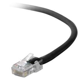 Belkin Cat5e Patch Cable, RJ-45 Male, RJ-45 Male, 12", Black