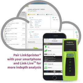 NetAlly LinkSprinter Pocket Network Tester, LinkSprinter and wrist strap. PoE Testing, Twisted Pair, Wi-Fi