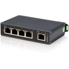 StarTech.com 5 Port Industrial Ethernet Switch, DIN Rail Mountable, Expand your network connectivity with this rugged unmanaged network switch, Fast 10/100Mbps Switch, DIN rail mountable w/ built-in bracket