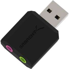 Sabrent USB Stereo 3D Sound Adapter, 2.1 Sound Channels, External, USB 2.0, 1 x Number of Microphone Ports