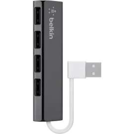 Belkin Ultra-Slim 4-port USB Hub, USB, External, 4 USB Port(s), 4 USB 2.0 Port(s)