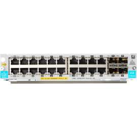 HPE 20-port 10/100/1000BASE-T PoE+ / 4-port 1G/10GbE SFP+ MACsec v3 zl2 Module - For Data Networking, Optical Network - 20 x RJ-45 1000Base-T LAN - Twisted Pair, Optical FiberGigabit Ethernet, 10 Gigabit Ethernet - 1000Base-T, 10GBase-X - 10 Gbit/s