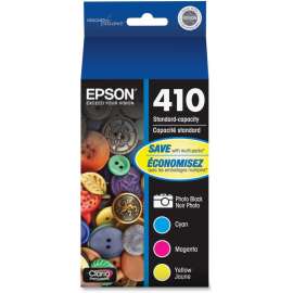 Epson DURABrite Ultra 410 Original Standard Yield Inkjet Ink Cartridge, Photo Black, Cyan, Magenta, Yellow Pack, 300 Pages Color, 2100 Pages Photo Black