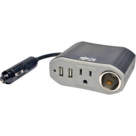 Tripp Lite Ultra-Compact Car Inverter 100W 12V CLA 120V 2 USB Charging Ports 1 Outlet, Input Voltage: 12 V DC, Output Voltage: 120 V AC, 5 V DC, Continuous Power: 100 W"