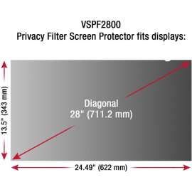 ViewSonic Privacy Screen Filter, For 28" Widescreen