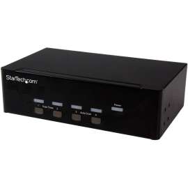 StarTech.com 4-port KVM Switch with Dual VGA and 2-port USB Hub, USB 2.0, Access four dual-video computers & two shared USB peripherals from a single workstation, Compatible with dual VGA computers and VGA monitors & televisions, 4-port VGA KVM