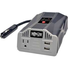 Tripp Lite Ultra-Compact Car Inverter 200W 12V DC to 120V AC 2 USB Charging Ports 1 Outlet - Input Voltage: 12 V DC - Output Voltage: 120 V AC, 5 V DC - Continuous Power: 200 W"