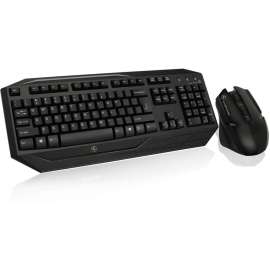 IOGEAR Wireless Gaming Keyboard and Mouse Combo, USB 2.0 Membrane Wireless RF 2.40 GHz Keyboard, 104 Key, Black, USB 2.0 Wireless RF Mouse